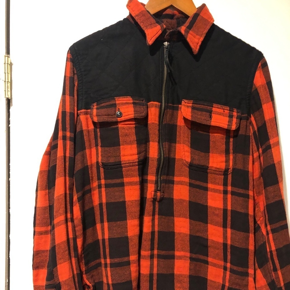 Ralph Lauren polo half zip plaid zipper shirt L